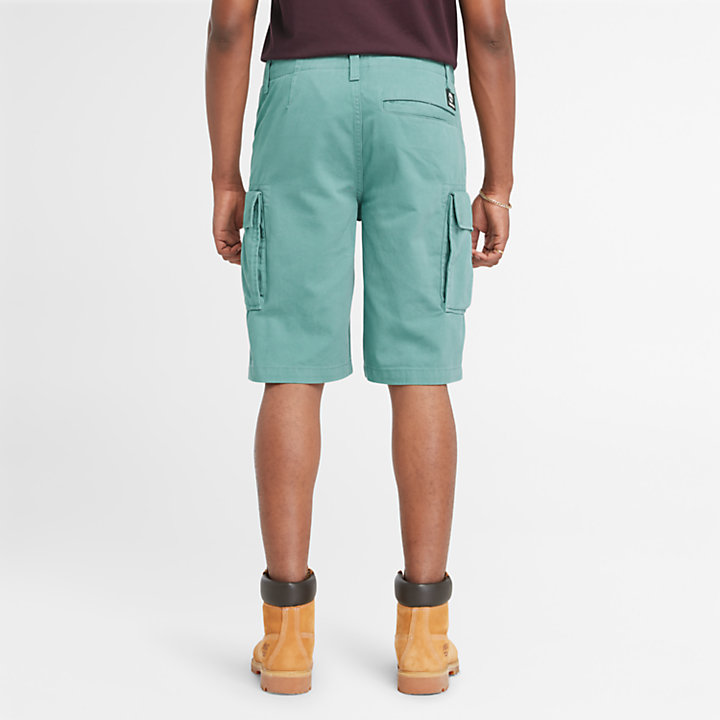 Twill Cargo Shorts for Men in Teal-