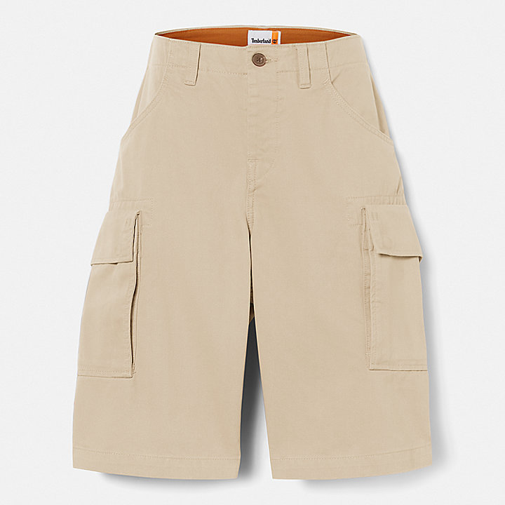Twill Cargo Shorts for Men in Beige