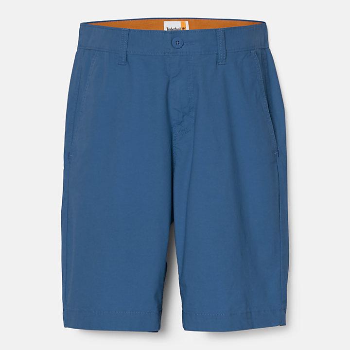 Pantalones cortos chinos de popelina para hombre en azul-