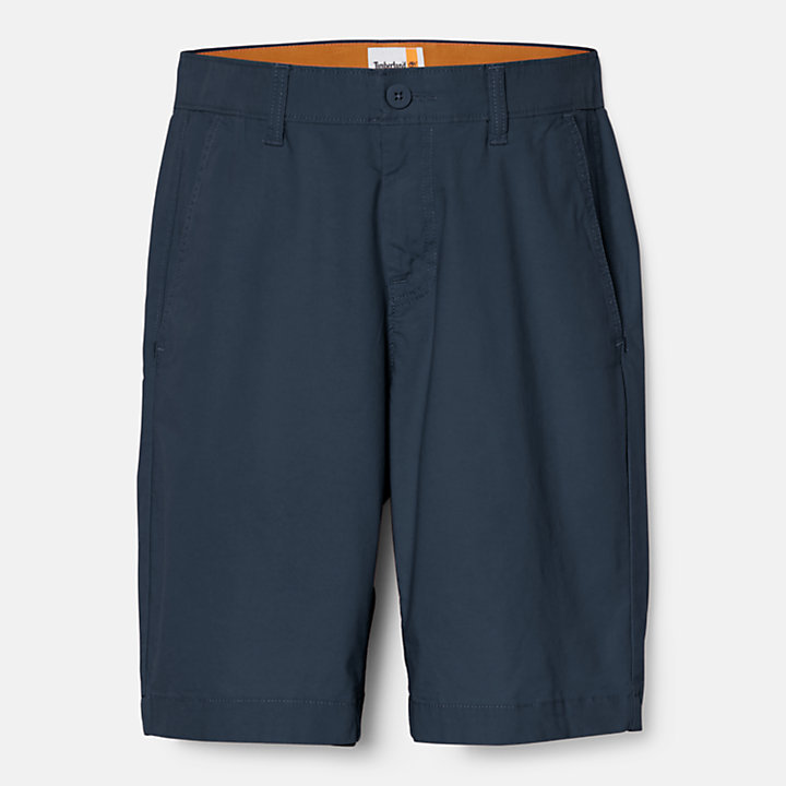Pantalones cortos chinos de popelina para hombre en azul marino-