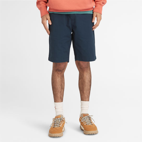 Pantalones cortos chinos de popelina para hombre en azul marino | Timberland
