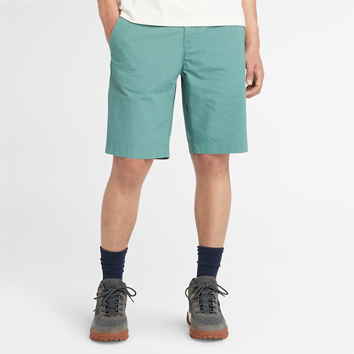 Poplin Chino Shorts for Men in Teal-