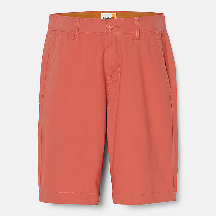 Pantalones cortos chinos de popelina para hombre en rojo