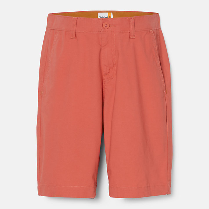 Poplin Chino Shorts for Men in Red-