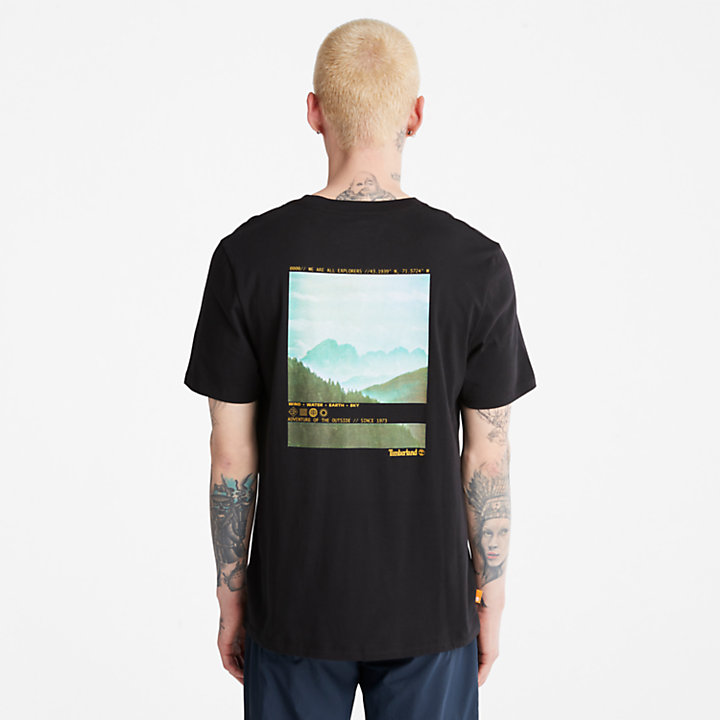 T-shirt da Uomo con Stampa Fotografica in colore nero-