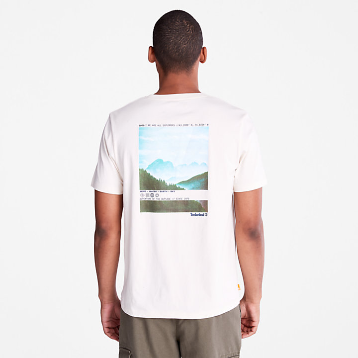 T-Shirt mit Fotografie für Herren in Weiß-