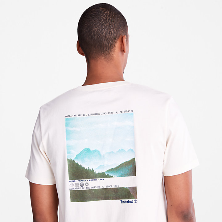 T-Shirt mit Fotografie für Herren in Weiß-