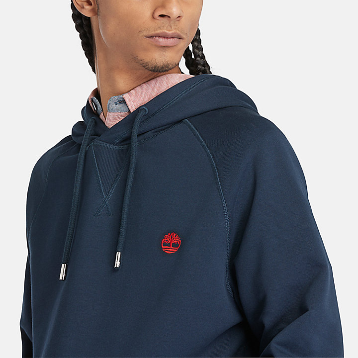 Loopback hoodie voor heren in marineblauw