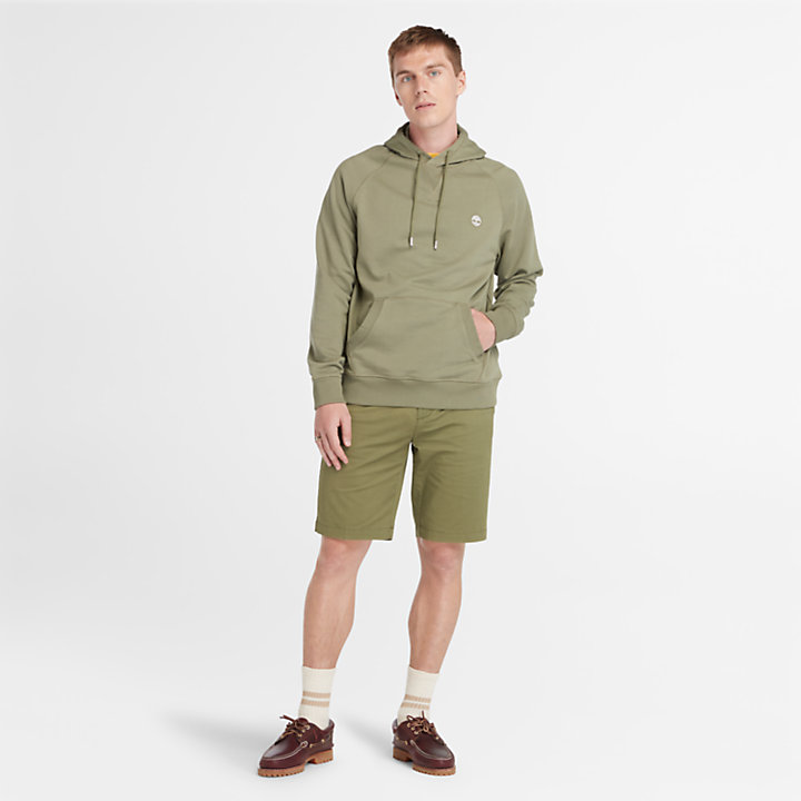 Loopback hoodie voor heren in groen-