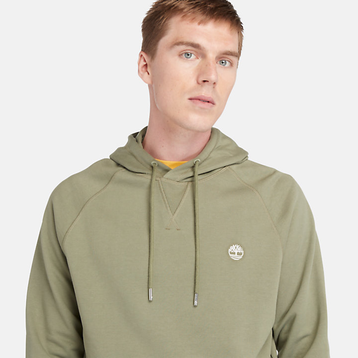 Loopback hoodie voor heren in groen-
