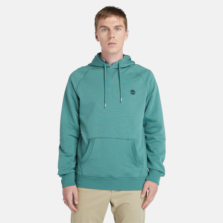 Timberland Loopback Hoodie For Men In Teal Teal, Size XXL
