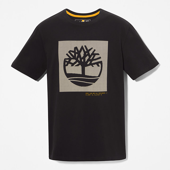 Dotted Tree-logo T-Shirt voor heren in zwart-