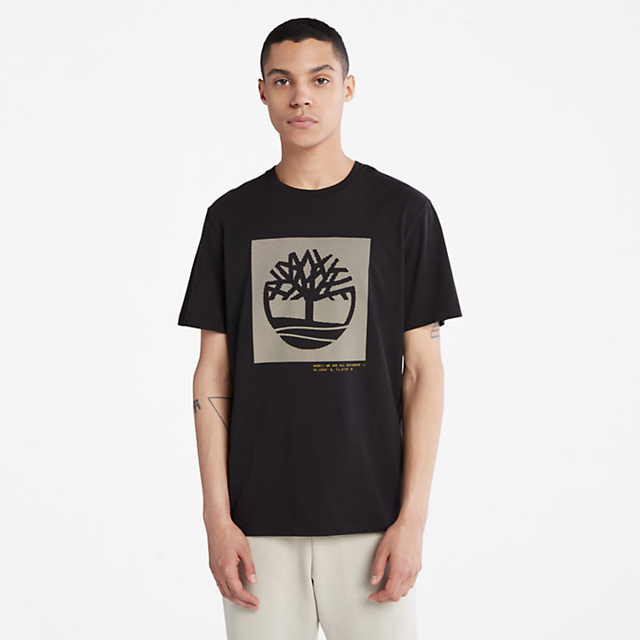 Dotted Tree-logo T-Shirt for Men in Black-