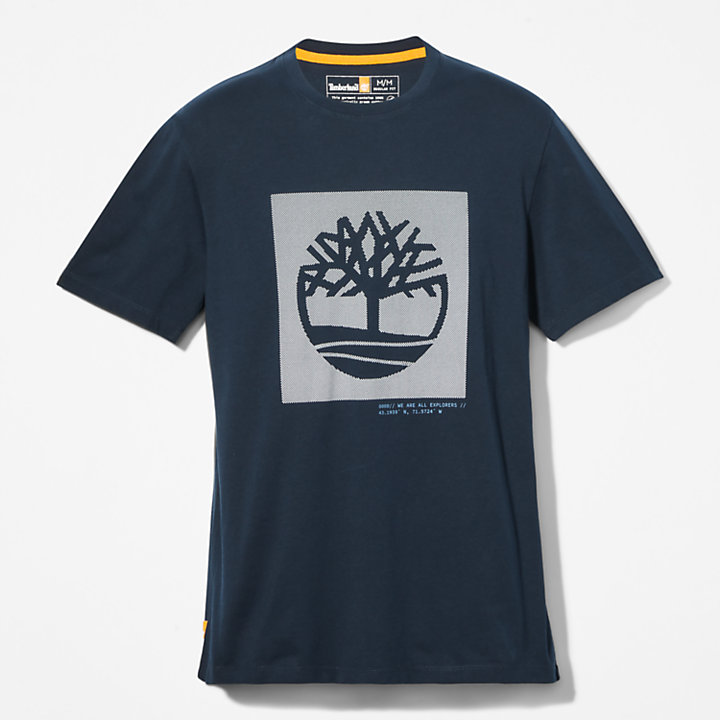 T-shirt avec logo arbre à pois pour homme en bleu marine-