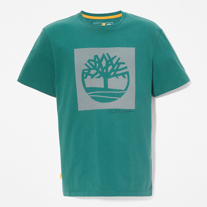 T-shirt avec logo arbre à pois pour homme en vert-
