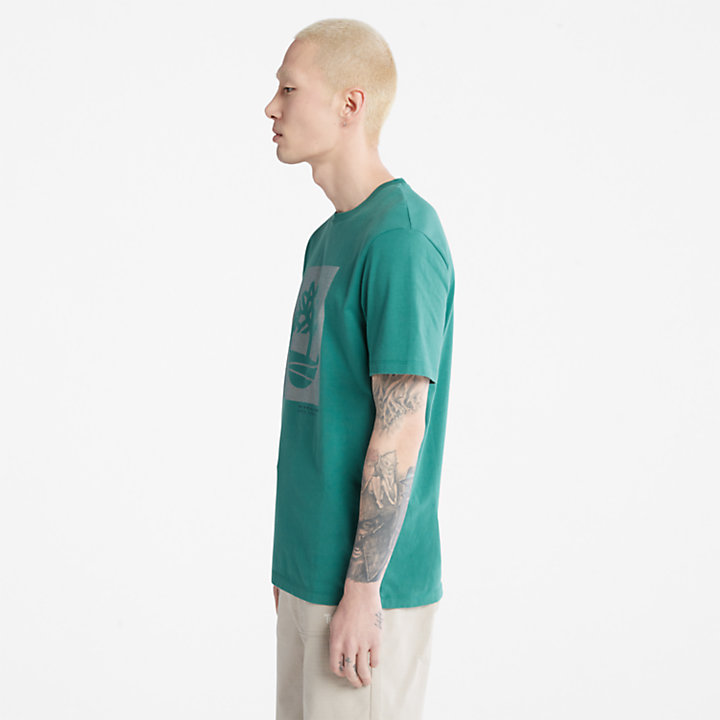 Dotted Tree-logo T-Shirt for Men in Green-