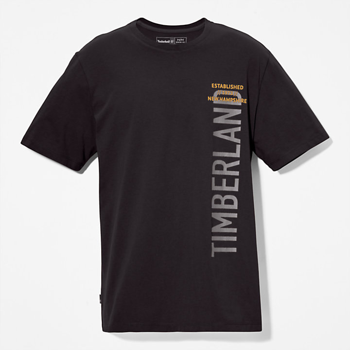 T-shirt met zijlogo voor heren in zwart-