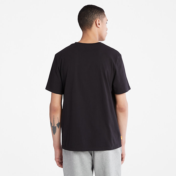 Camiseta con logotipo lateral para hombre en color negro-