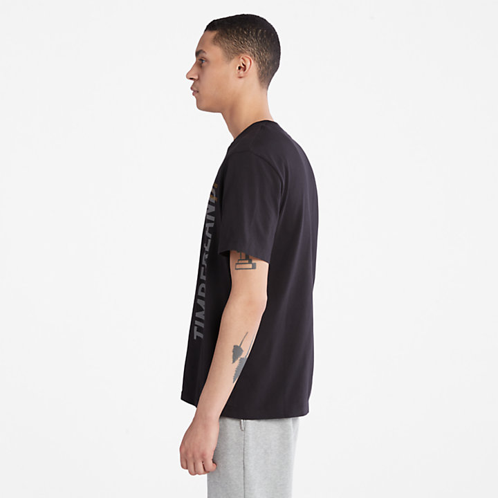 Camiseta con logotipo lateral para hombre en color negro-