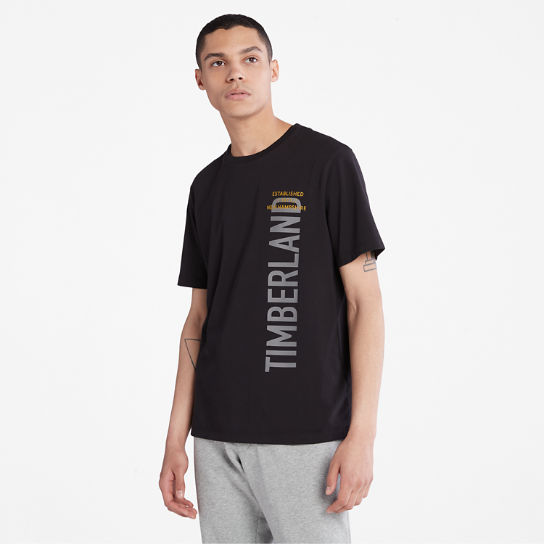 T-shirt à logo latéral pour homme en noir | Timberland