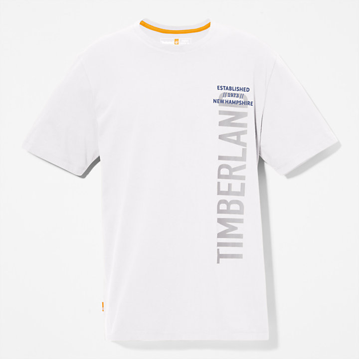 T-shirt met zijlogo voor heren in wit-