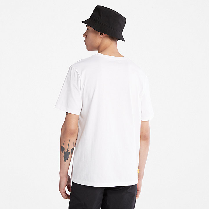 T-shirt à logo latéral pour homme en blanc