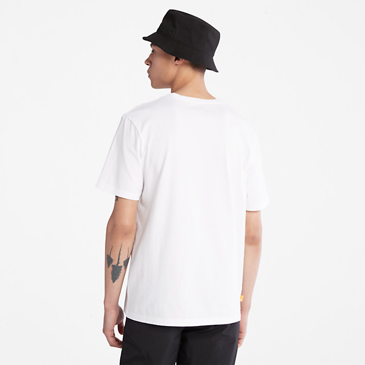 T-shirt com Logótipo Lateral para Homem em branco-