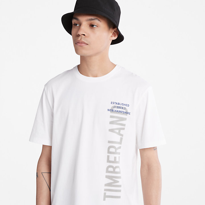 T-shirt con Logo Laterale da Uomo in bianco-