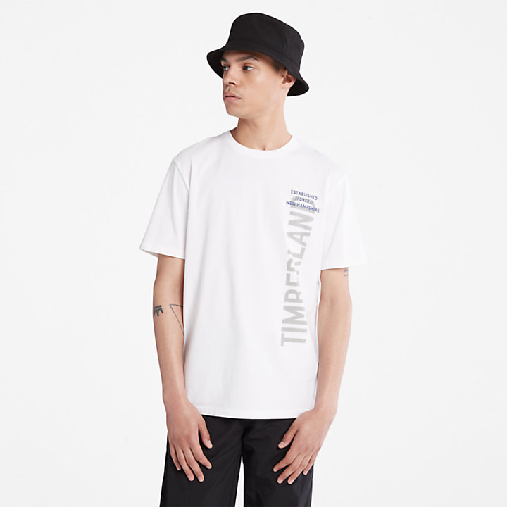 Side-logo T-Shirt for Men in White-
