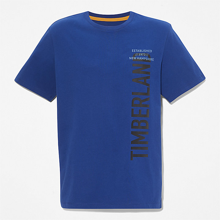T-shirt met zijlogo voor heren in blauw