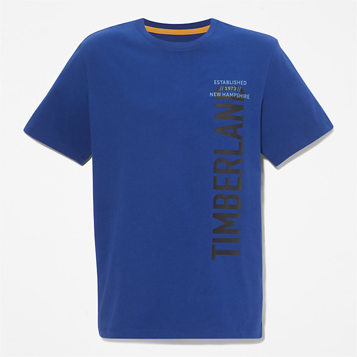 T-shirt met zijlogo voor heren in blauw-