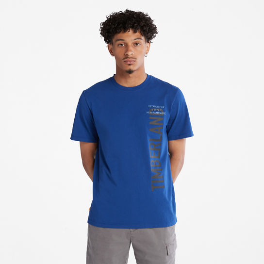Camiseta con logotipo lateral para hombre en azul | Timberland