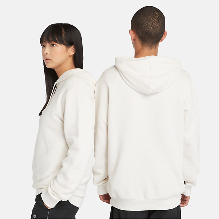 All Gender Front Graphic Hoodie in White-