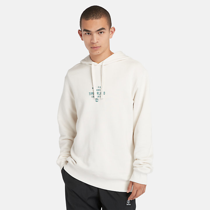 All Gender Front Graphic Hoodie in White-