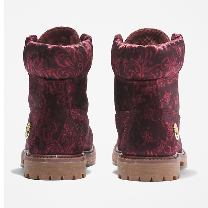 Timberland® Premium 6 Inch Velvet Boot for Women in Burgundy-