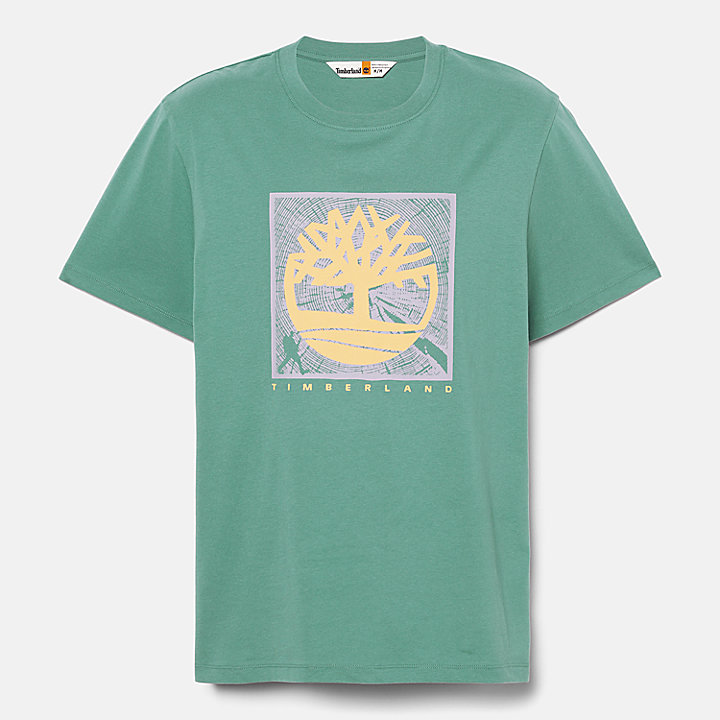 T-shirt com Gráfico à Frente para Homem em pinho-marinho