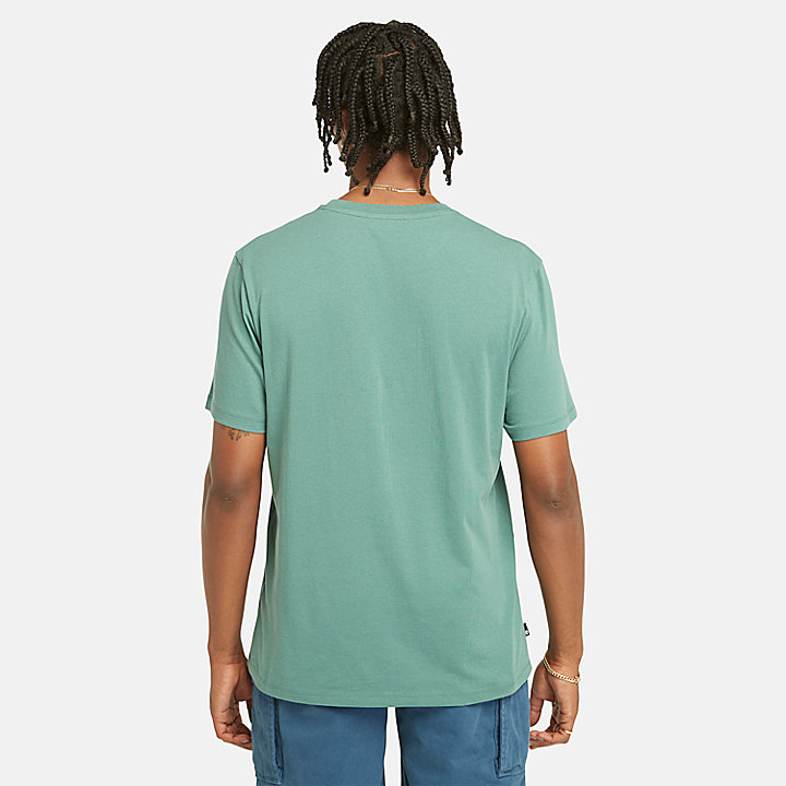 Camiseta con estampado gráfico delantero para hombre en pino marino