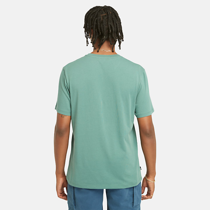 T-shirt con Grafica sul Davanti da Uomo in verde scuro-