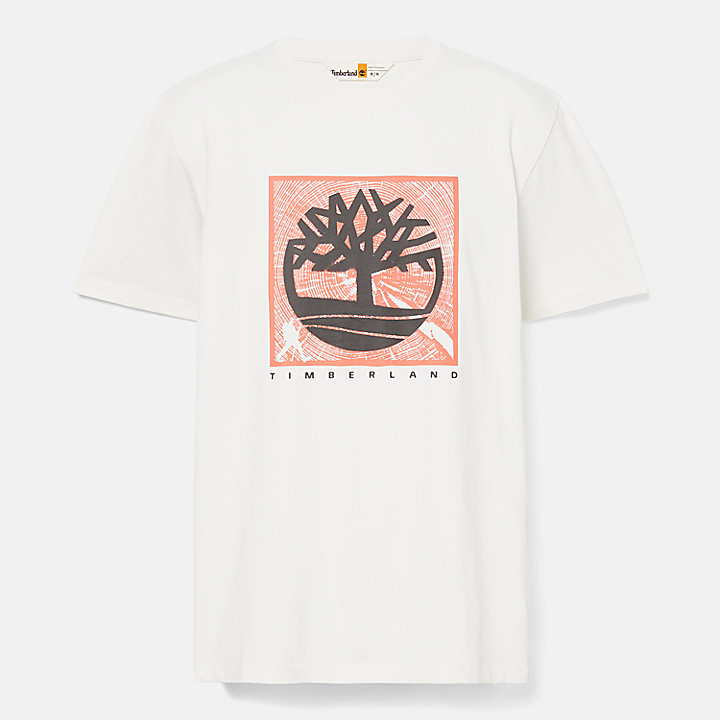 T-shirt met grafische print voor heren in wit