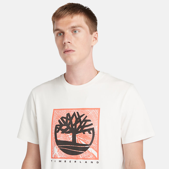 T-shirt met grafische print voor heren in wit-