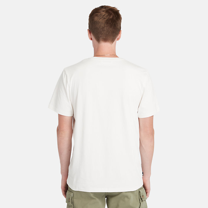 Camiseta con estampado gráfico delantero para hombre en blanco-