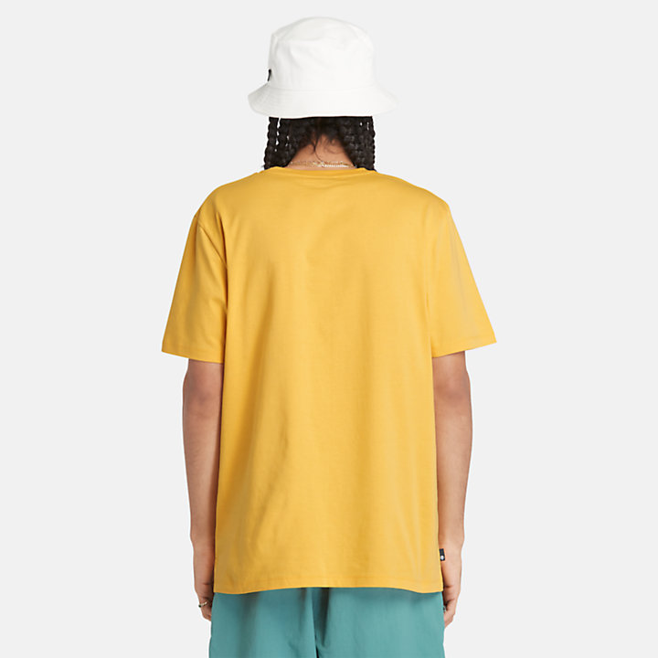 T-shirt com Gráfico à Frente para Homem em amarelo-