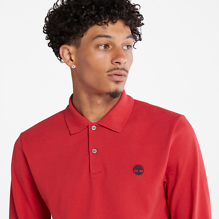 Millers River LS Polo Shirt for Men in Red | Timberland