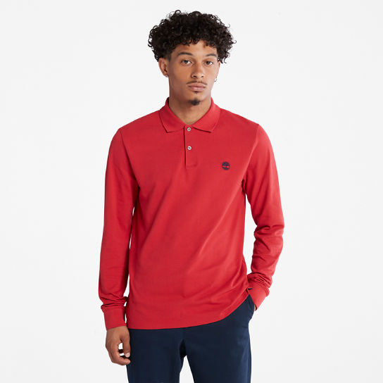 Polo à manches longues Millers River pour homme en rouge | Timberland