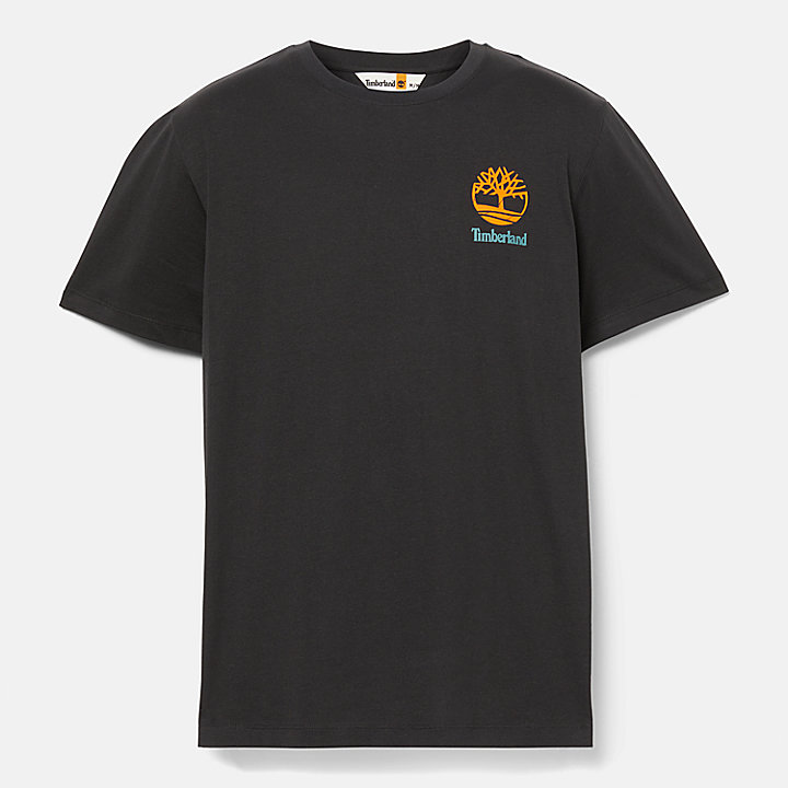 T-shirt com Gráfico nas Costas para Homem em preto