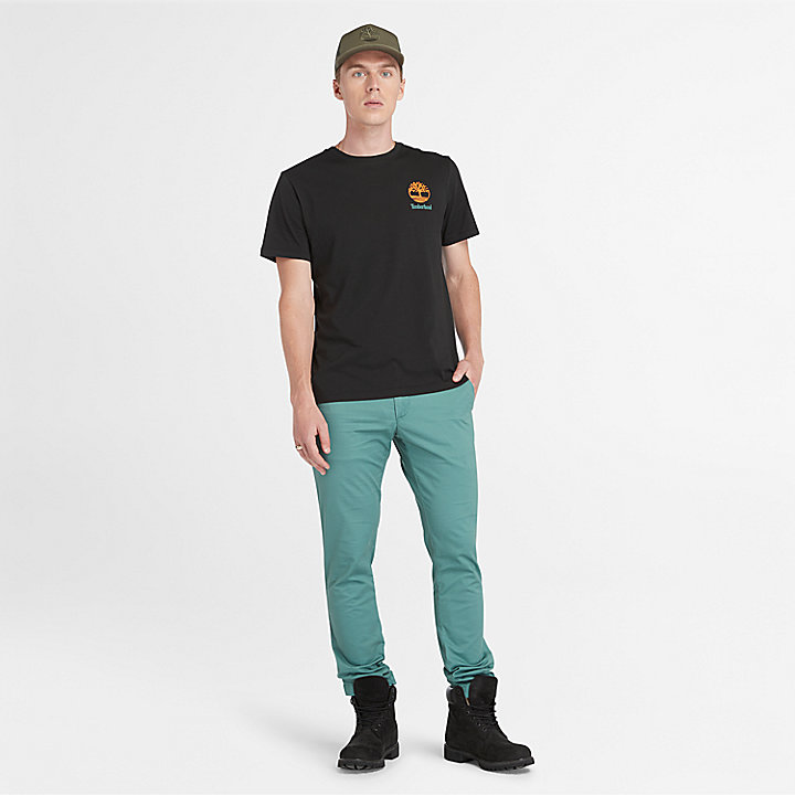 T-shirt com Gráfico nas Costas para Homem em preto