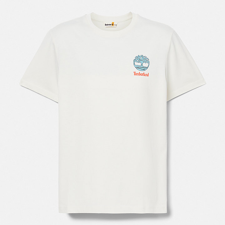 T-shirt con Grafica sul Retro da Uomo in bianco
