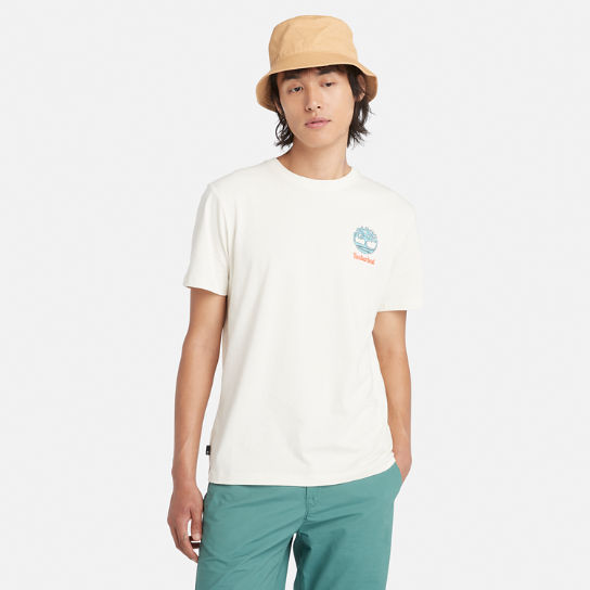 Camiseta con estampado gráfico en la espalda para hombre en blanco | Timberland