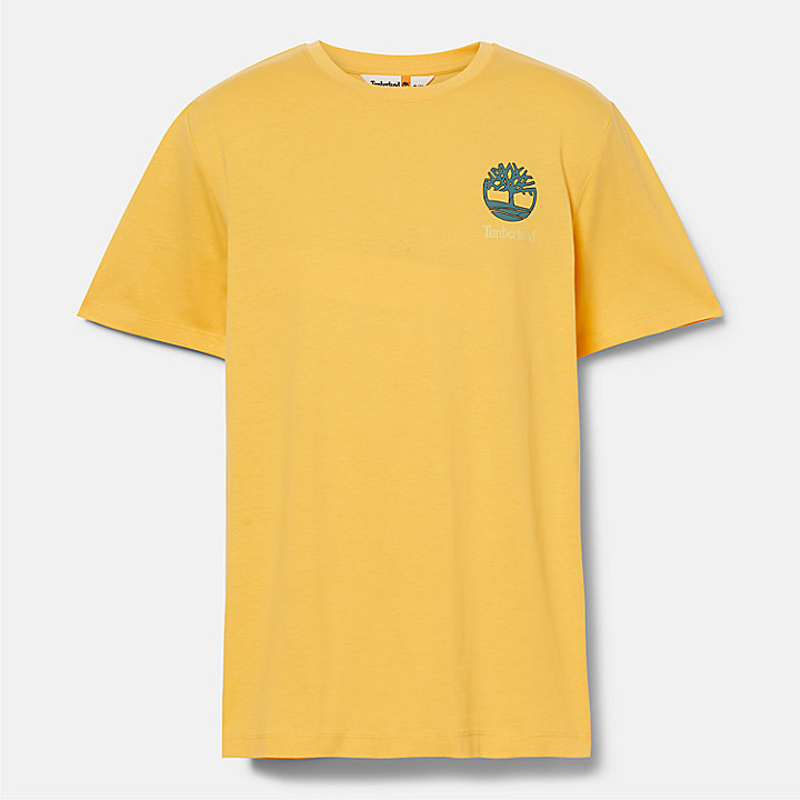 Back Graphic T-Shirt for Men in Yellow