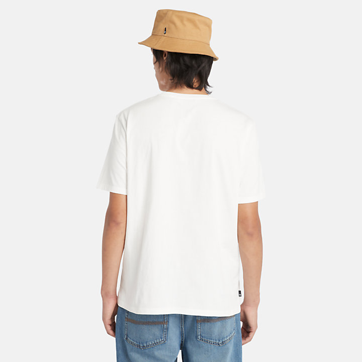 T-shirt com Gráfico do Logótipo Tingida para Homem em branco-